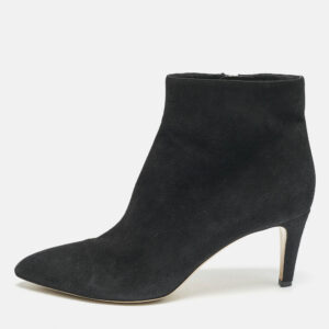 Gianvito Rossi Black Suede Ankle Length Boots Size 40.5