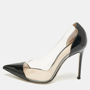 Gianvito Rossi Black Patent Leather and PVC Plexi Pumps Size 40