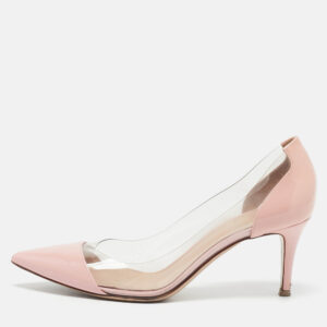 Gianvito Rossi Pink Leather and PVC Plexi Pumps Size 39