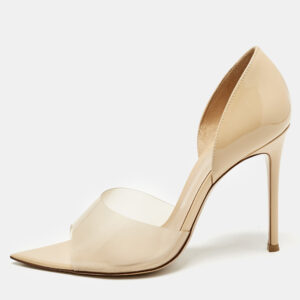 Gianvito Rossi Beige PVC and Patent Leather Bree Pumps Size 39