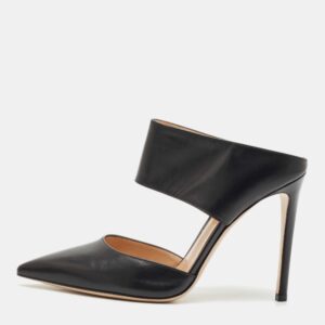 Gianvito Rossi Black Leather Mules Size 38
