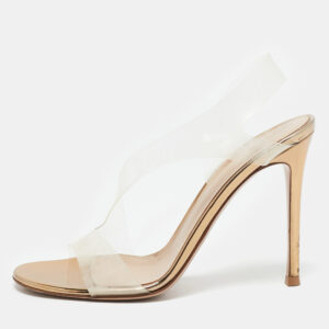 Gianvito Rossi Transparent PVC Metropolis Ankle Strap Sandals Size 37.5