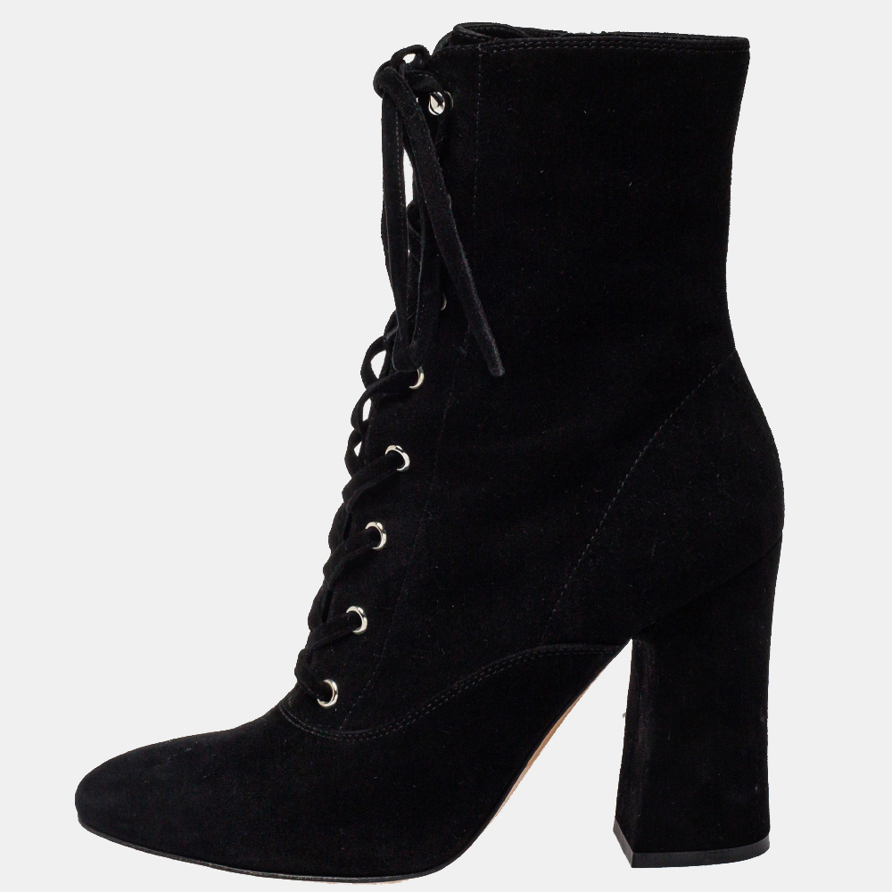 luxury-women-gianvito-rossi-used-shoes-p432046-015 Gianvito Rossi Black Suede Ankle Boots Size 39