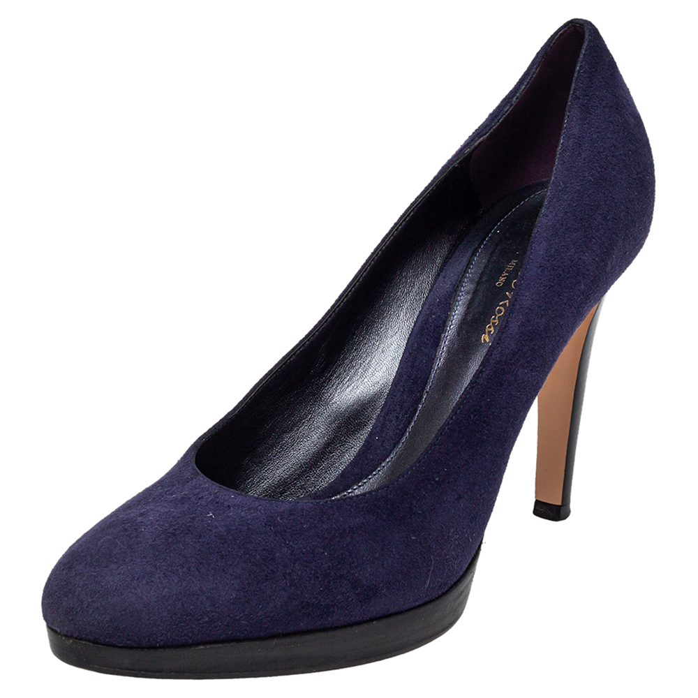 luxury-women-gianvito-rossi-used-shoes-p452054-003 Gianvito Rossi Blue Suede Pumps Size 40
