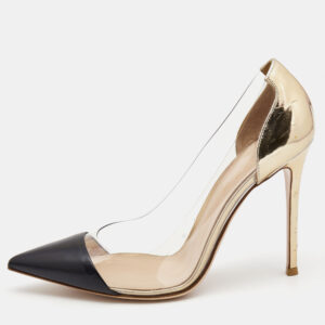 Gianvito Rossi Two Tone Leather and PVC Plexi Pumps Size 40