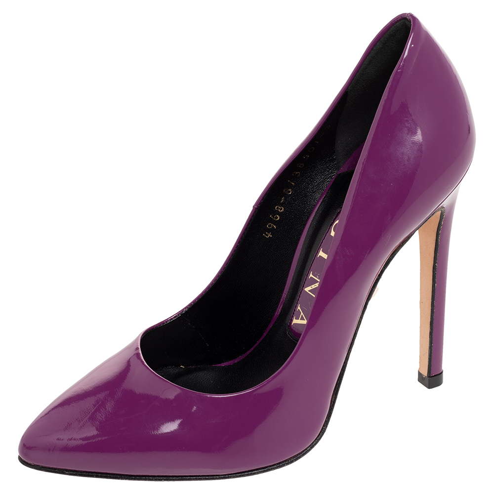 luxury-women-gina-new-shoes-p487707-002 Gina Purple Patent Leather Pumps Size 36