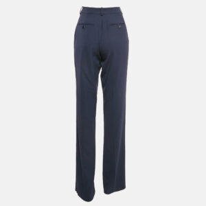 Giorgio Armani Navy Blue Wool Straight Leg Trousers M