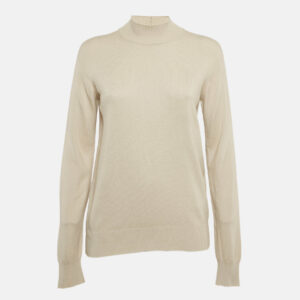 Giorgio Armani Beige Cashmere Knit Roll Neck Sweater M