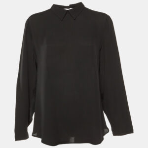 Giorgio Armani Black Silk Long Sleeve Blouse L