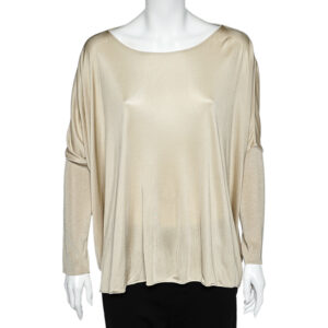 Giorgio Armani Beige Jersey Oversized Top L
