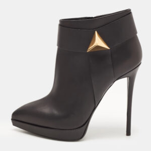 Giuseppe Zanotti Black Leather Emy Stud Ankle Boots Size 41
