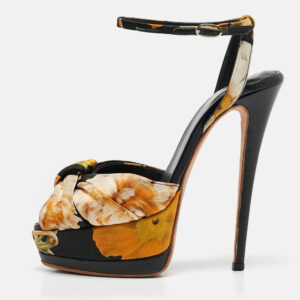 Giuseppe Zanotti Multicolor Satin Ankle Strap Sandals Size 38