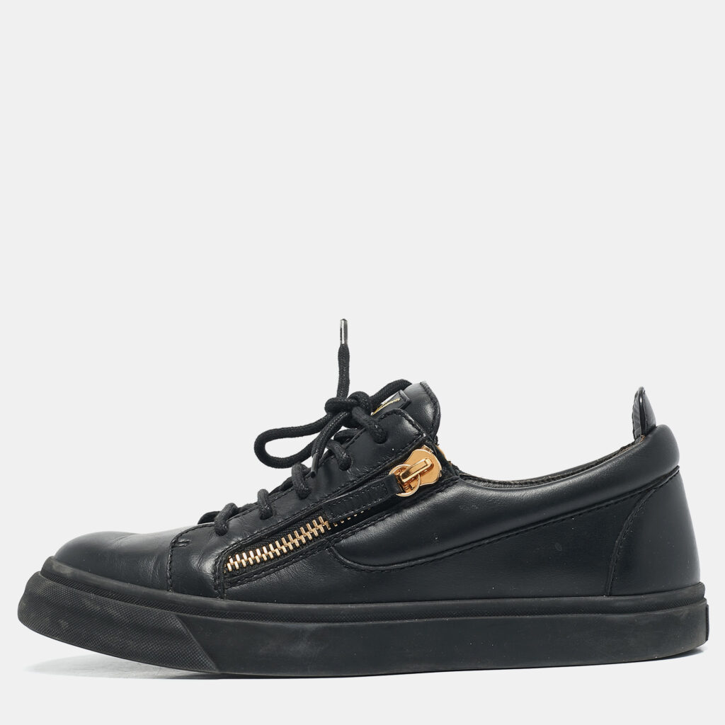 luxury-women-giuseppe-zanotti-used-shoes-p1130670-006 Giuseppe Zanotti Black Leather Augus Sneakers Size 39