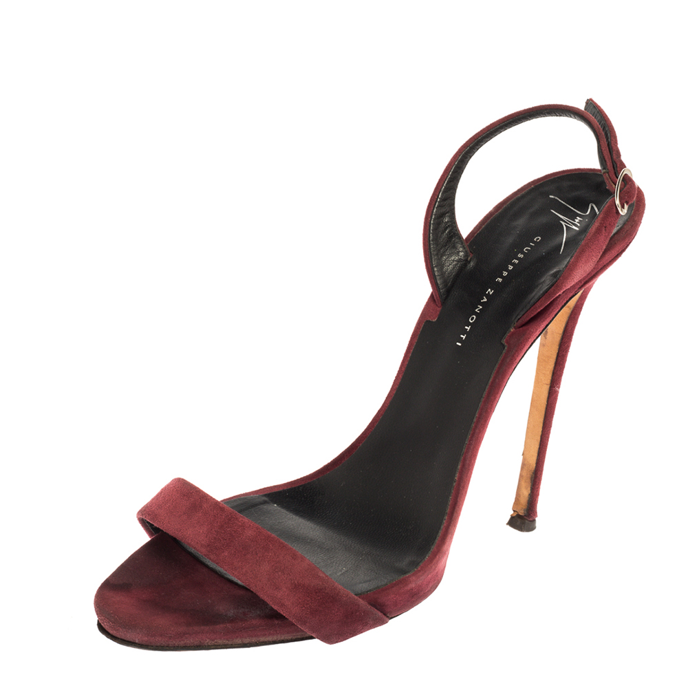 luxury-women-giuseppe-zanotti-used-shoes-p606879-003-2 Giuseppe Zanotti Burgundy Suede Slingback Sandals Size 41