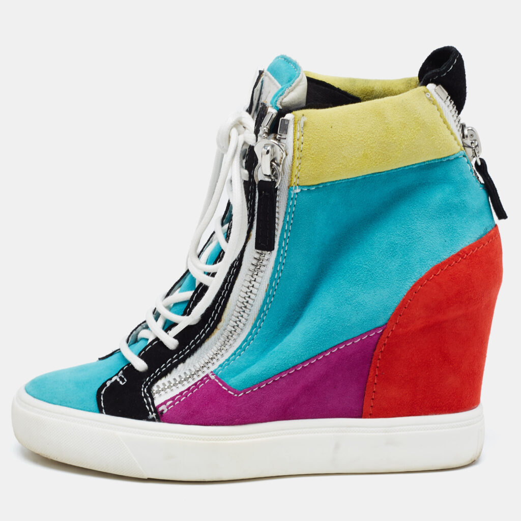 luxury-women-giuseppe-zanotti-used-shoes-p915731-001 Giuseppe Zanotti Multicolor Suede High Top Sneakers Size 35