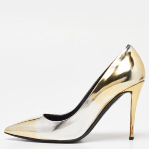 Giuseppe Zanotti Gold/Silver Leather Pointed Toe Pumps Size 35