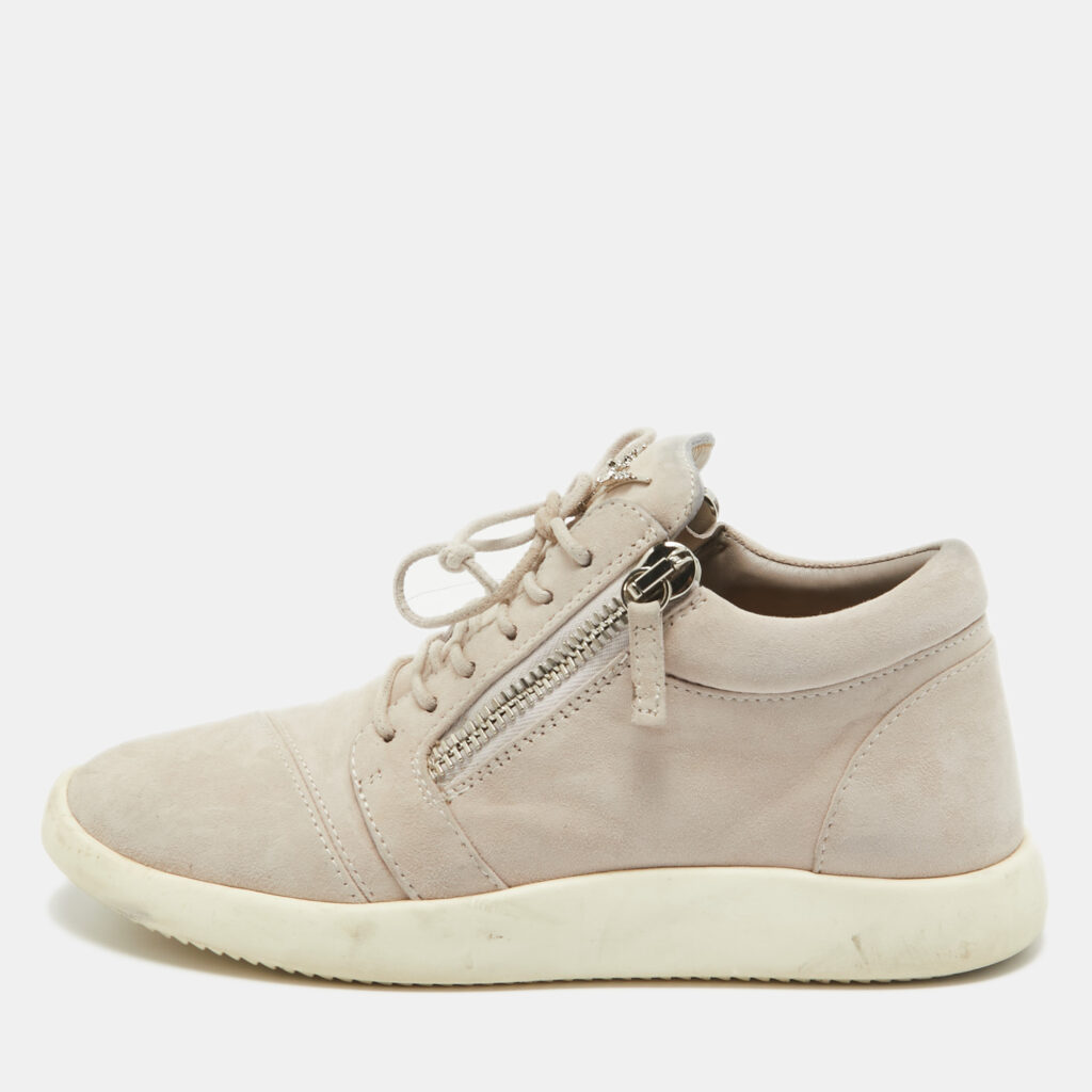 luxury-women-giuseppe-zanotti-used-shoes-p997957-001 Giuseppe Zanotti Lilac Suede Mid Top Sneakers Size 39.5
