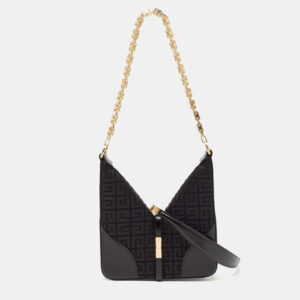 Givenchy Black Denim and Leather Small Cut Out Chain Bag