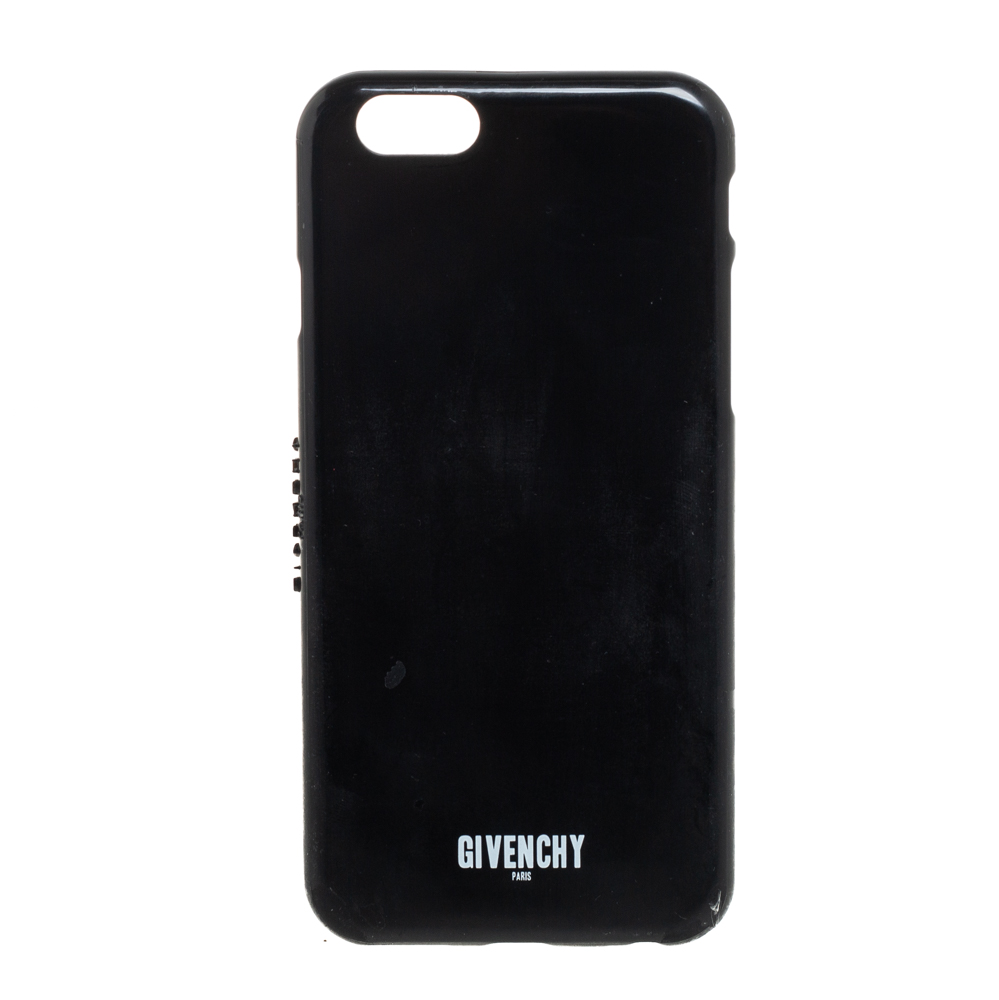 luxury-women-givenchy-used-accessories-p444805-008 Givenchy Black Plastic Logo Print iPhone 6 Case