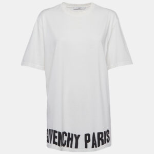 Givenchy White Cotton Logo Printed Crew Neck T-Shirt M