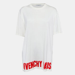 Givenchy White Logo Print Jersey T-Shirt M