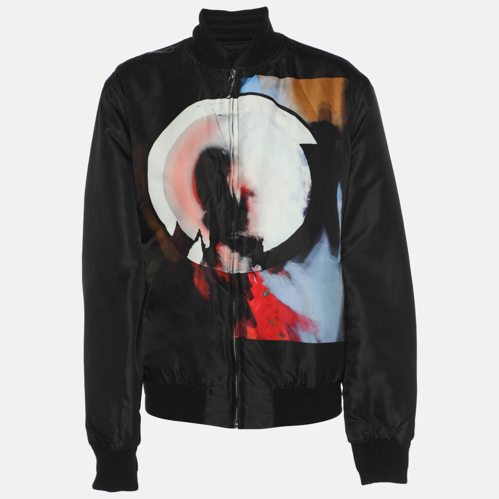 luxury-women-givenchy-used-clothes-p1138995-010 Givenchy Black Nylon Printed Bomber Jacket XS