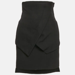 Givenchy Black Wool High Waist Mini Skirt S