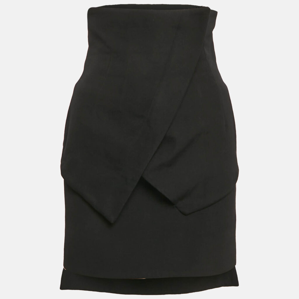luxury-women-givenchy-used-clothes-p1139548-001 Givenchy Black Wool High Waist Mini Skirt S