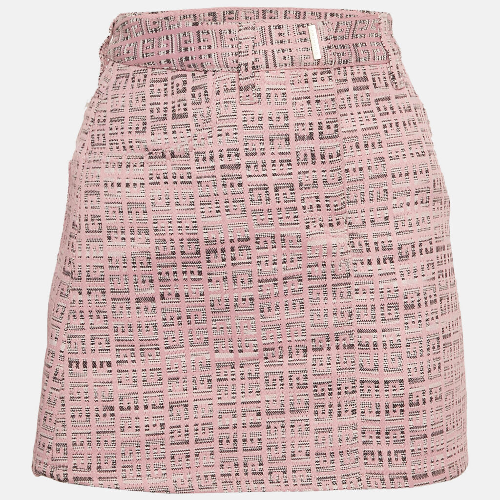 luxury-women-givenchy-used-clothes-p1143092-001 Givenchy Pink Monogram Jacquard Mini Skirt S