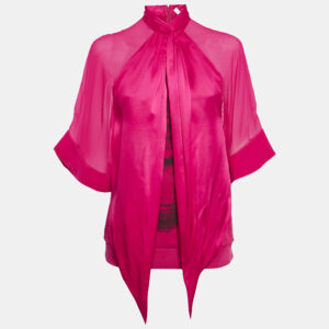 Givenchy Pink Printed Silk and Cotton Silk Top M