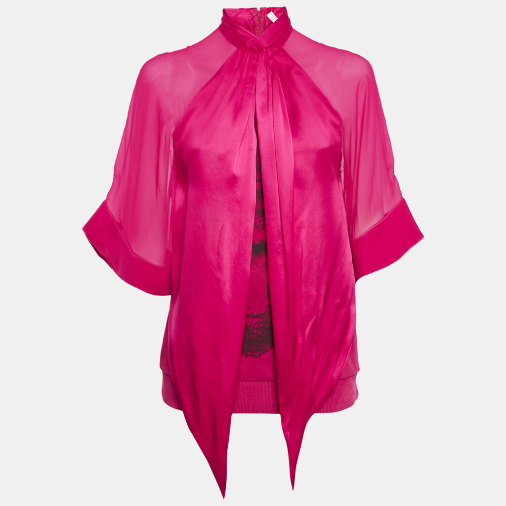luxury-women-givenchy-used-clothes-p1149805-005 Givenchy Pink Printed Silk and Cotton Silk Top M
