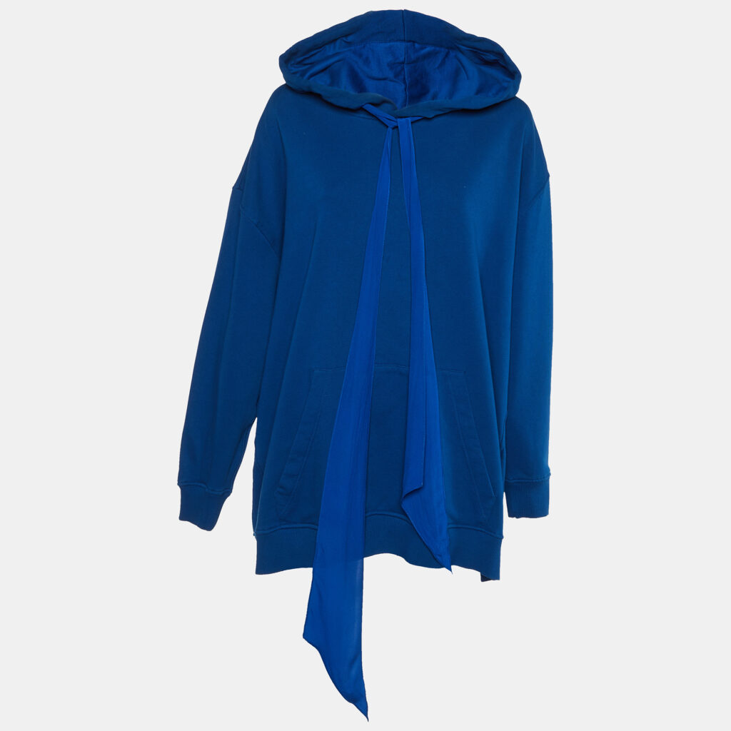 luxury-women-givenchy-used-clothes-p1152175-001 Givenchy Blue Ribbon Cotton Oversized Hoodie XS
