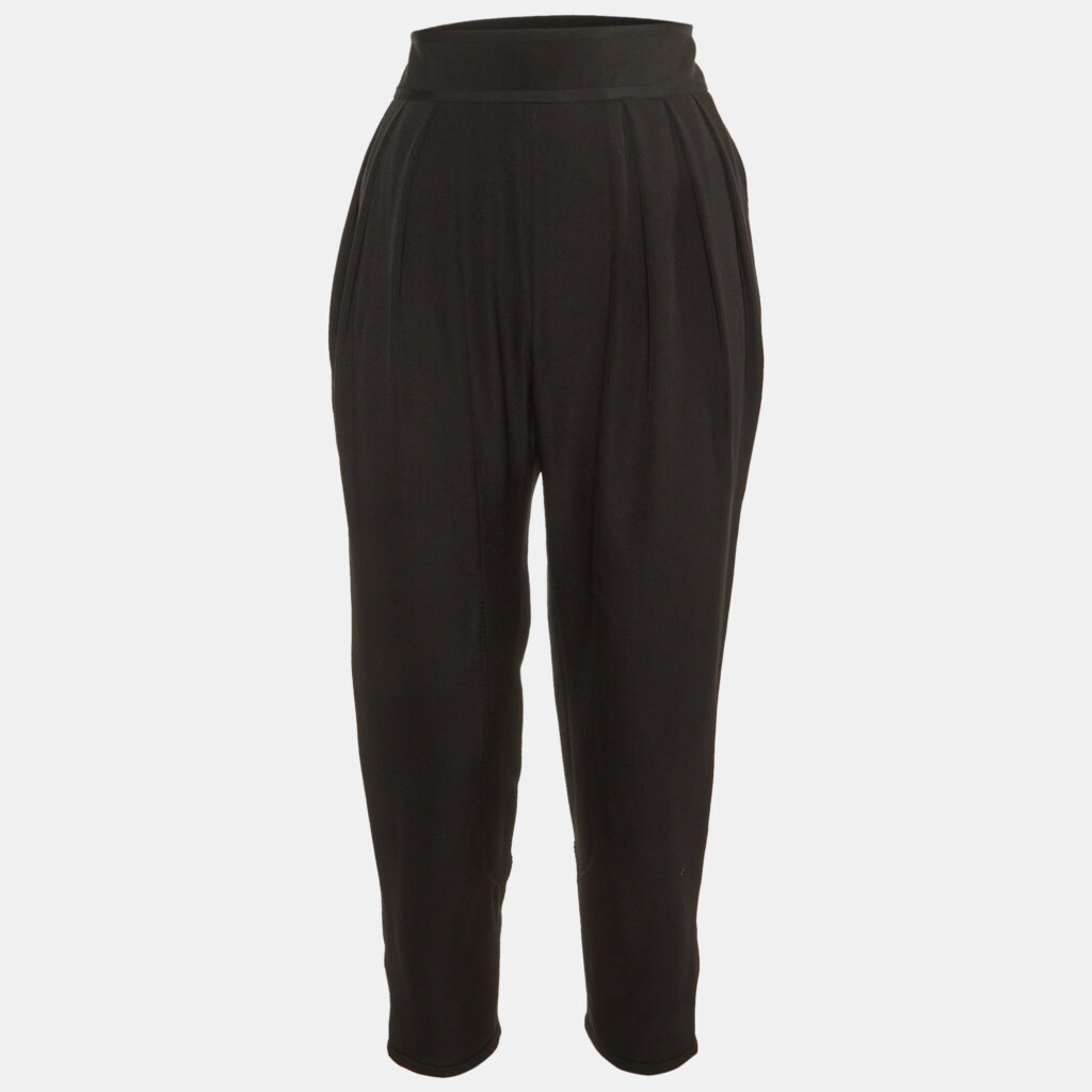 luxury-women-givenchy-used-clothes-p1166797-006 Givenchy Black Wool Pleated Button Hem Detail Pants L