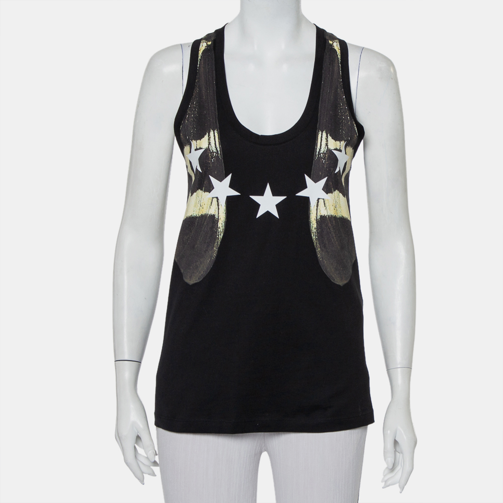 luxury-women-givenchy-used-clothes-p423230-008 Givenchy Black Star Printed Cotton Tank Top S
