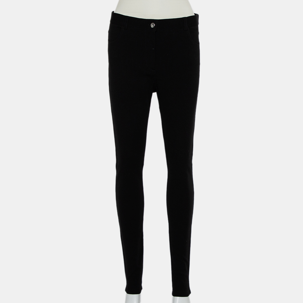 luxury-women-givenchy-used-clothes-p431469-010 Givenchy Black Knit Zip Front Leggings M