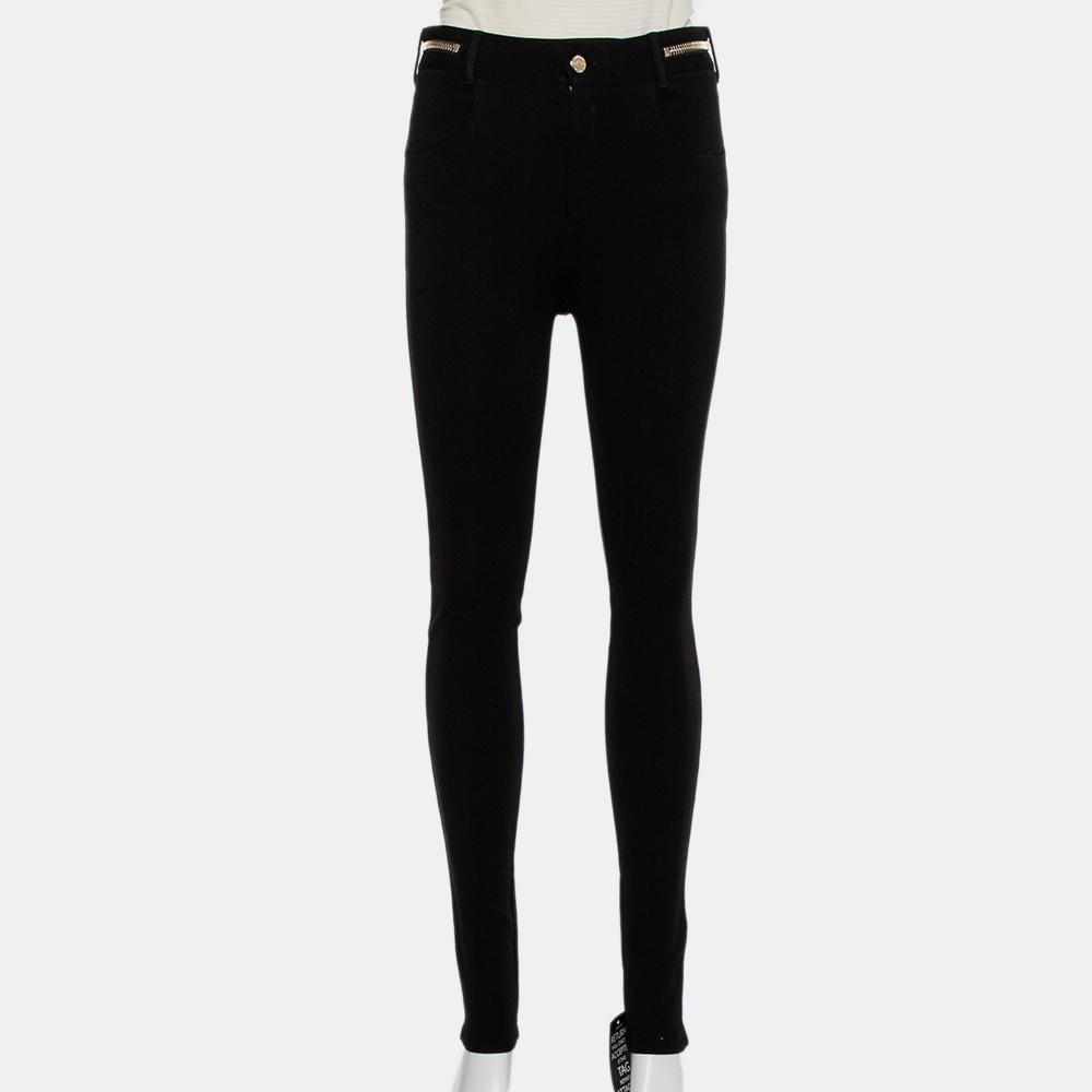 luxury-women-givenchy-used-clothes-p432241-012 Givenchy Black Knit Zip Detail Leggings M