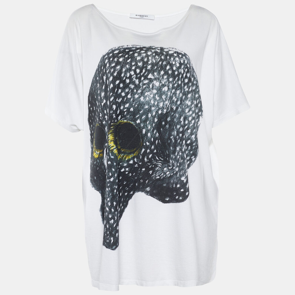 luxury-women-givenchy-used-clothes-p664078-002-1 Givenchy White Printed Cotton T-Shirt M