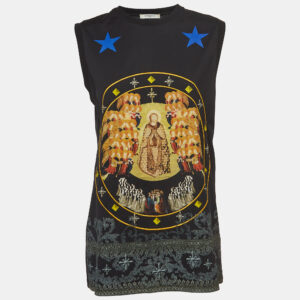 Givenchy Black Printed Cotton Knit Tank Top XS