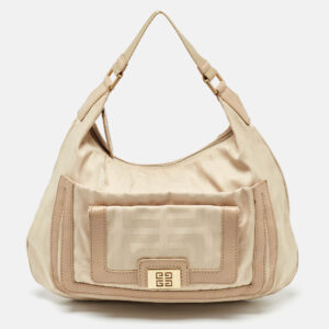 Givenchy Beige Signature Canvas and Leather Hobo