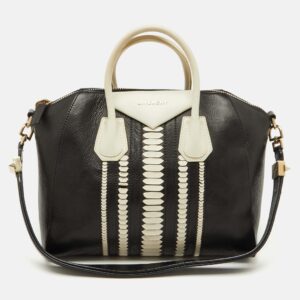 givenchy black/white leather medium antigona satchel