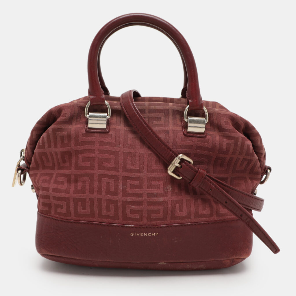 luxury-women-givenchy-used-handbags-p1109745-001 Givenchy Burgundy Canvas and Leather Satchel