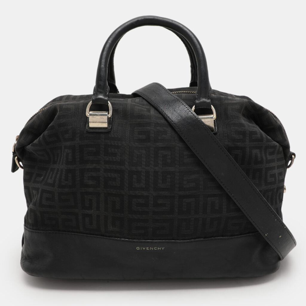 luxury-women-givenchy-used-handbags-p1109772-001 Givenchy Black Canvas and Leather Satchel