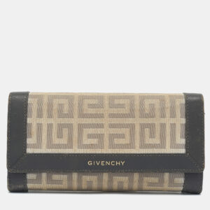 Givenchy Beige/Grey Monogram Canvas and Leather Continental Wallet