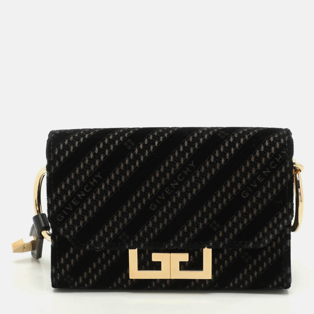 Givenchy Black Velvet Nano Eden Shoulder Bag