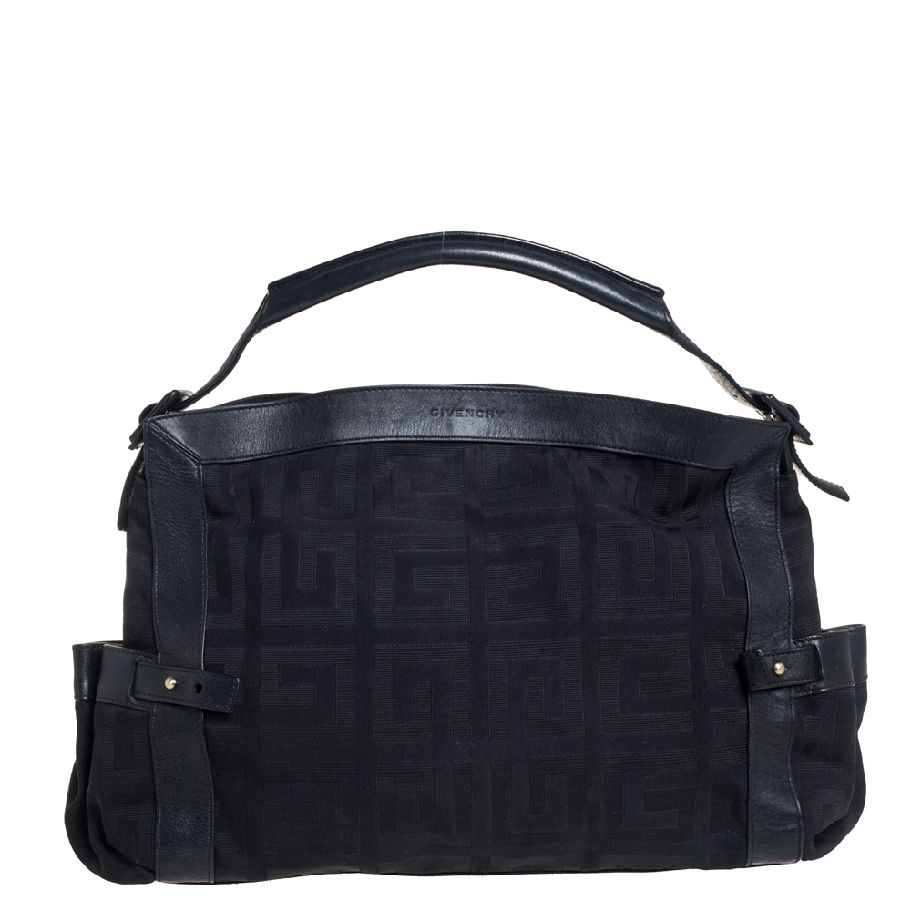luxury-women-givenchy-used-handbags-p433685-007 Givenchy Black Signature Canvas and Leather Satchel