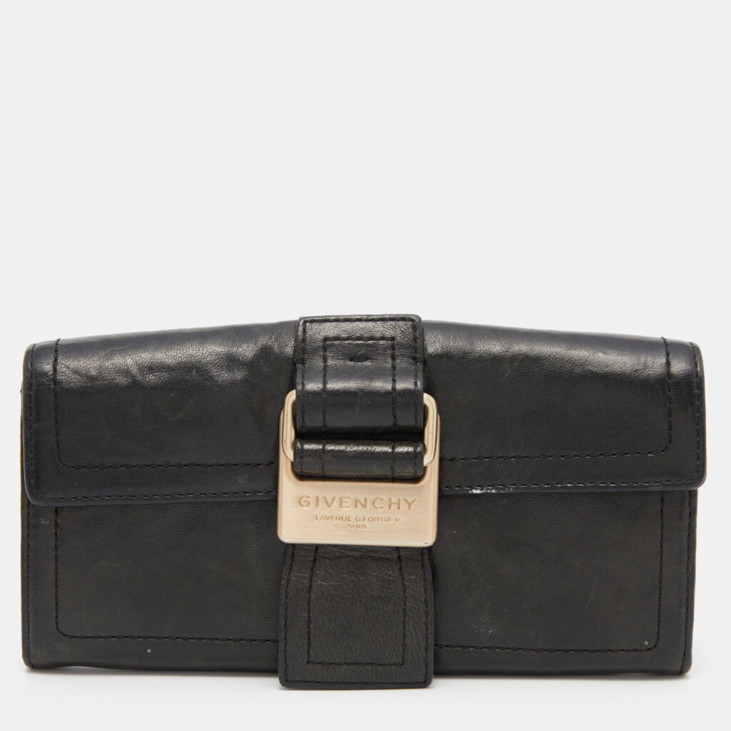 luxury-women-givenchy-used-handbags-p788737-011 Givenchy Deep Green Leather Flap Continental Wallet