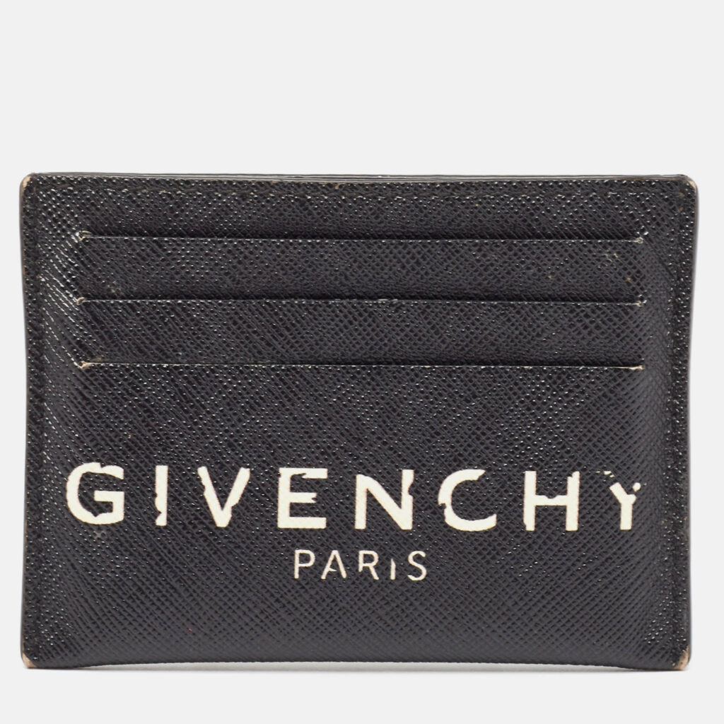 luxury-women-givenchy-used-handbags-p978973-010 Givenchy Black/White Leather Logo Card Holder