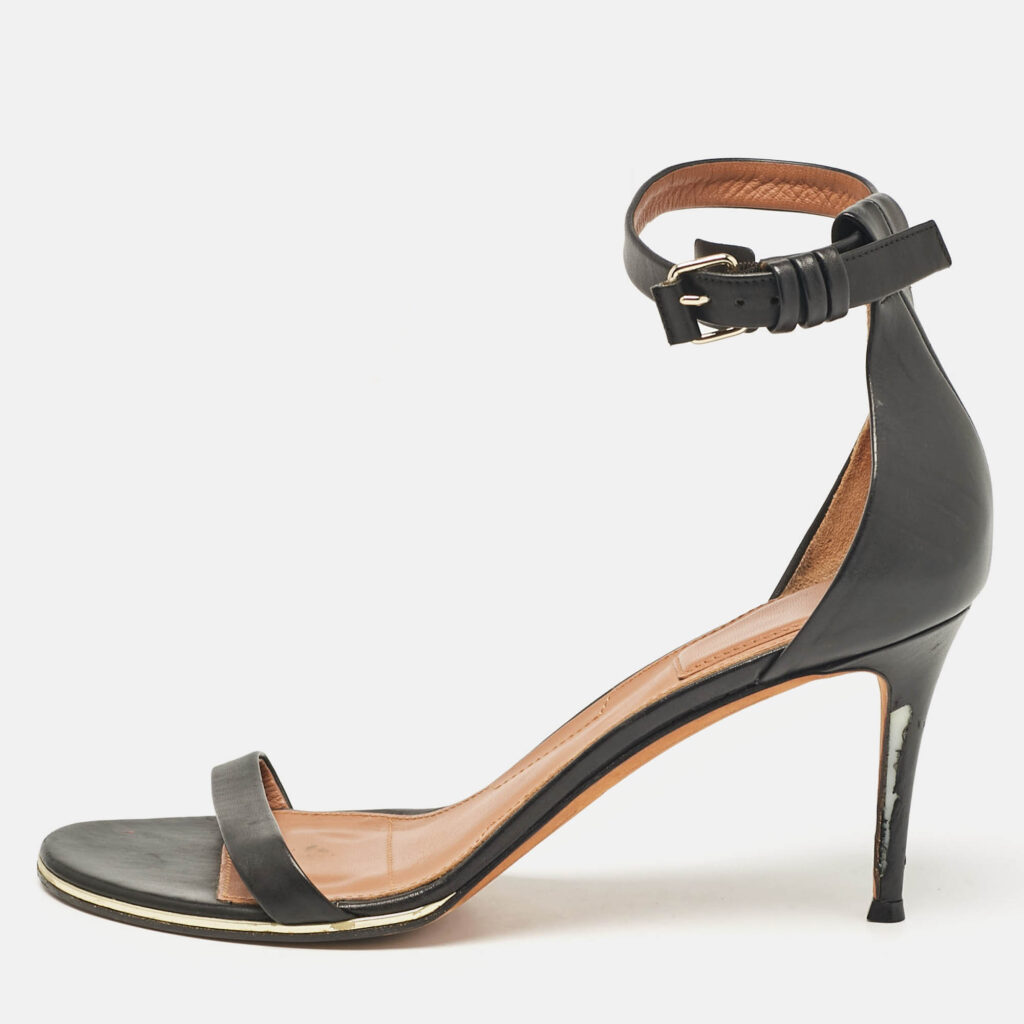 luxury-women-givenchy-used-shoes-p1077616-010 Givenchy Black Leather Nadia Ankle Strap Sandals Size 41