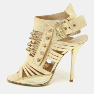 Givenchy Gold Leather Strappy Sandals Size 39