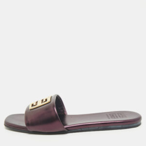 Givenchy Metallic Leather 4G Flat Sandals Size 40